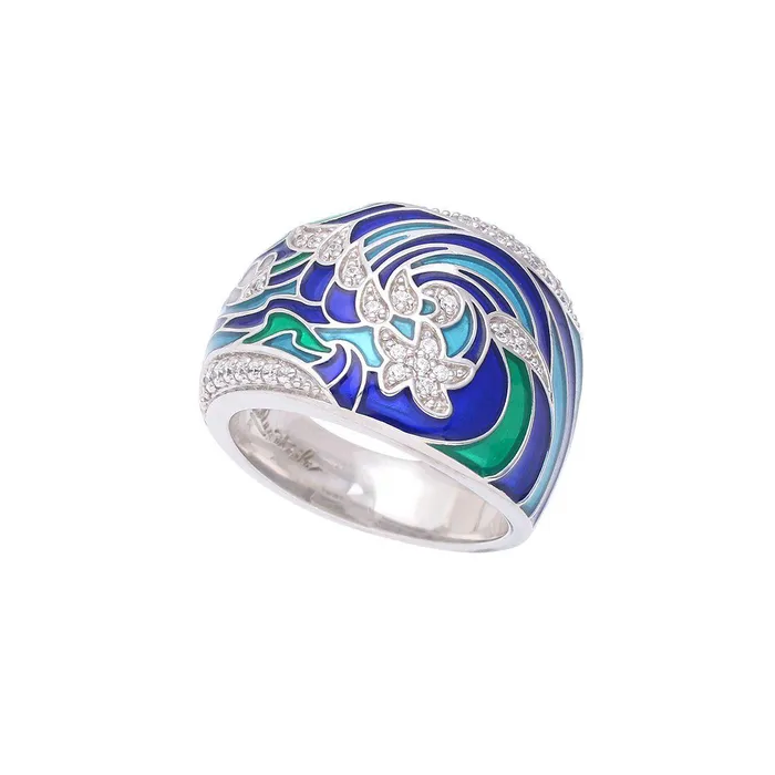 Belle Etoile Rings Belle Etoile Ocean Wave Ring Blue
