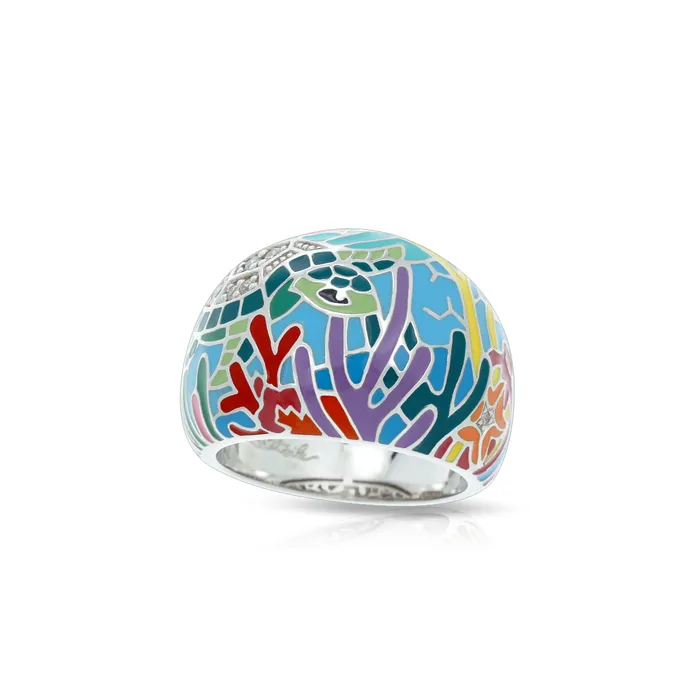 Belle Etoile Sea Turtle Ring Aqua Belle Etoile Rings