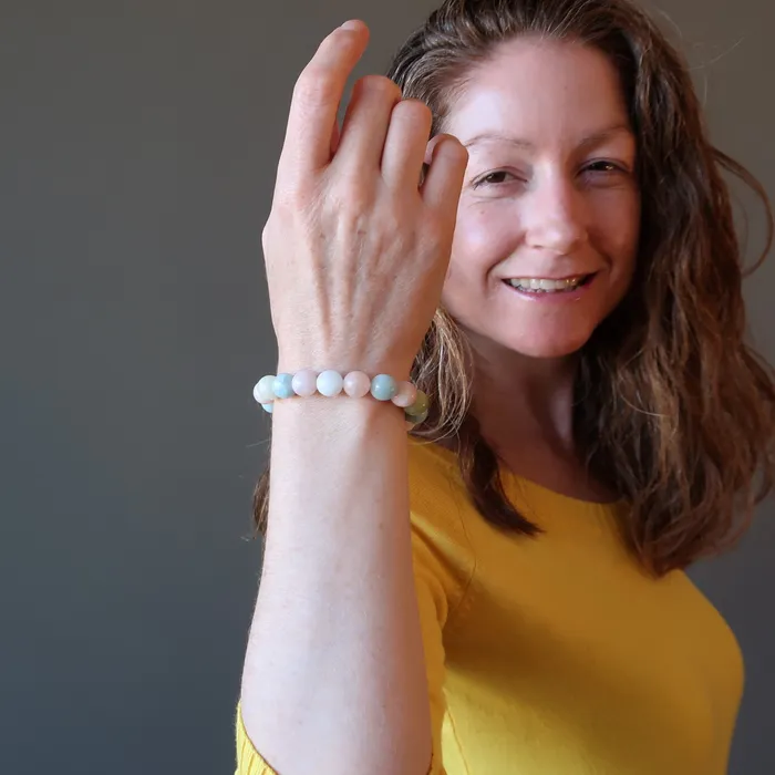 Beryl Bracelet Aquamarine Morganite Heliodor Satin Crystals Bracelets