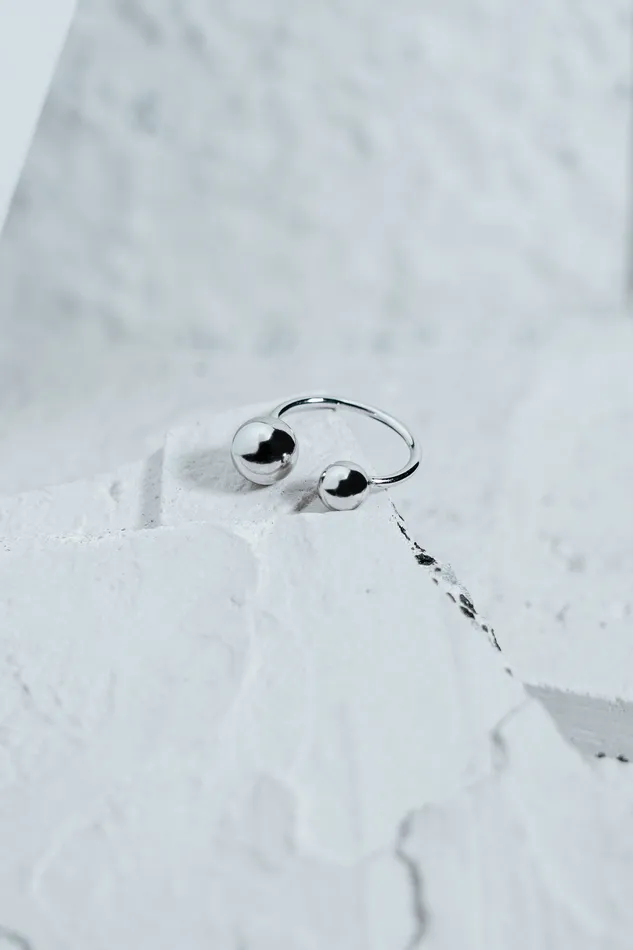 Big Small Split Bubble Multisize Ring Silver Kty Rings