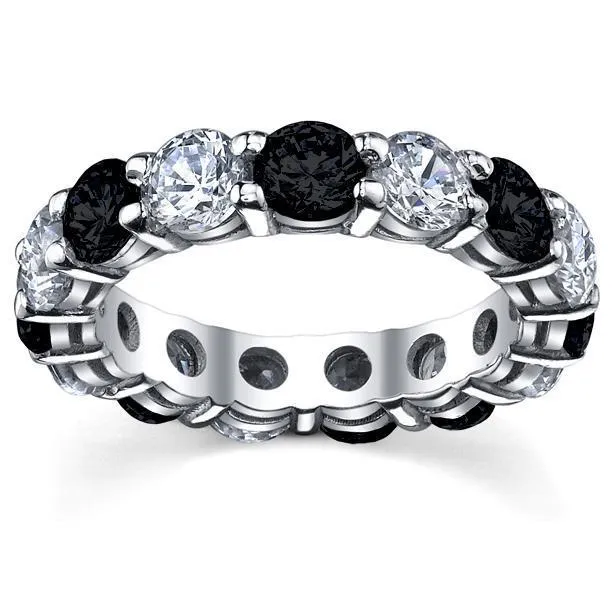 Black and White Diamonds Eternity Ring deBebians Rings