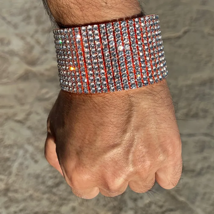 Bling Cartel Admin Bracelets 14K Rose Gold Plated 12 Row Pharaoh Bracelet 925
