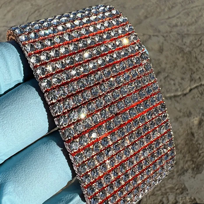 Bling Cartel Admin Bracelets 14K Rose Gold Plated 12 Row Pharaoh Bracelet 925