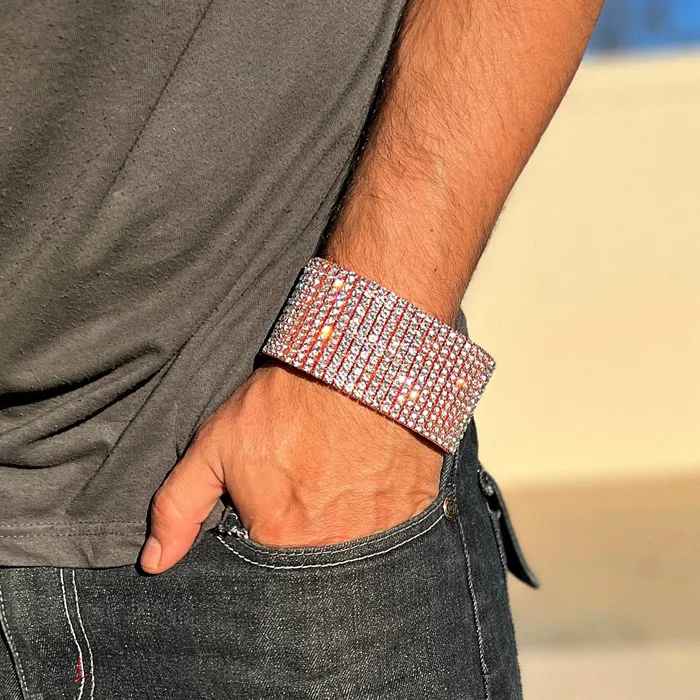 Bling Cartel Admin Bracelets 14K Rose Gold Plated 12 Row Pharaoh Bracelet 925