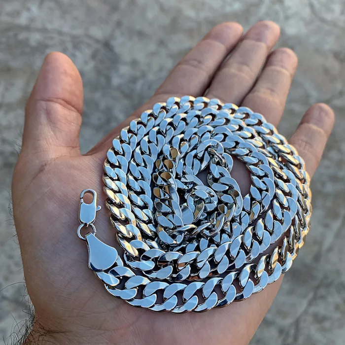 Bling Cartel Admin Necklaces Cuban Curb Chain Silver Tone Chain Necklace 30 x 10MM Bling Cartel Admin Necklaces Cuban Curb Chain Silver Tone Chain Necklace 30 x 10MM