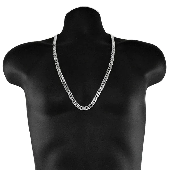 Bling Cartel Admin Necklaces Cuban Curb Chain Silver Tone Chain Necklace 30 x 10MM Bling Cartel Admin Necklaces Cuban Curb Chain Silver Tone Chain Necklace 30 x 10MM