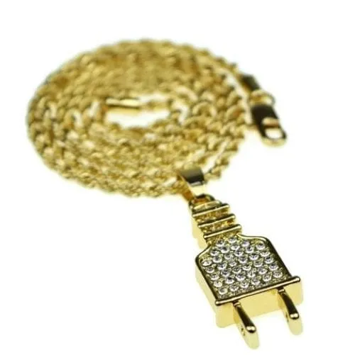 Bling Cartel Admin Necklaces Flat Plug Micro Rope Chain Gold Finish Necklace 24 Bling Cartel Admin Necklaces Flat Plug Micro Rope Chain Gold Finish Necklace 24