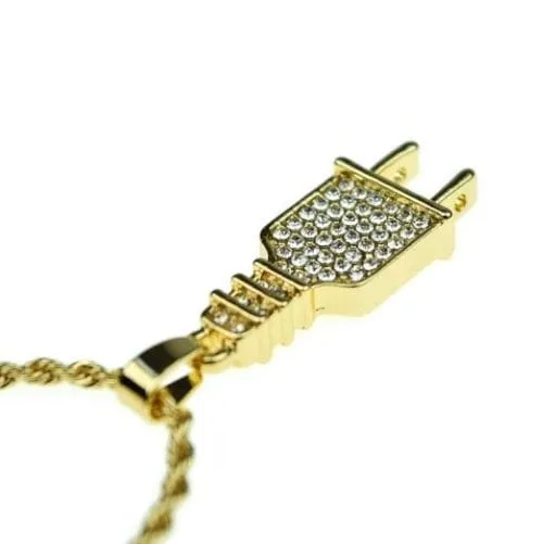 Bling Cartel Admin Necklaces Flat Plug Micro Rope Chain Gold Finish Necklace 24