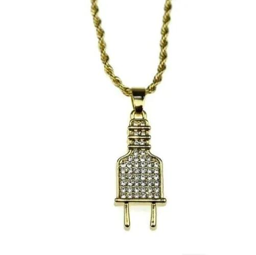 Bling Cartel Admin Necklaces Flat Plug Micro Rope Chain Gold Finish Necklace 24