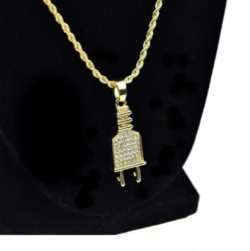 Bling Cartel Admin Necklaces Flat Plug Micro Rope Chain Gold Finish Necklace 24