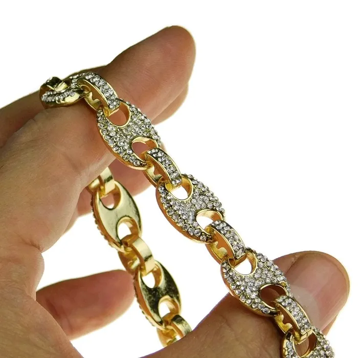 Bling Cartel Admin Necklaces Mariner Iced Anchor Links Gold Finish Chain Necklace 12MM 24 Bling Cartel Admin Necklaces Mariner Iced Anchor Links Gold Finish Chain Necklace 12MM 24