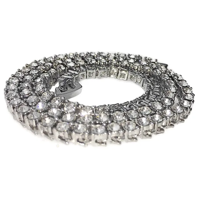 Bling Cartel Admin Necklaces OneRow Silver Tone Tennis Chain Choker Necklace 4MM 18 Bling Cartel Admin Necklaces OneRow Silver Tone Tennis Chain Choker Necklace 4MM 18