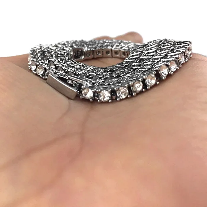 Bling Cartel Admin Necklaces OneRow Silver Tone Tennis Chain Choker Necklace 4MM 18 Bling Cartel Admin Necklaces OneRow Silver Tone Tennis Chain Choker Necklace 4MM 18