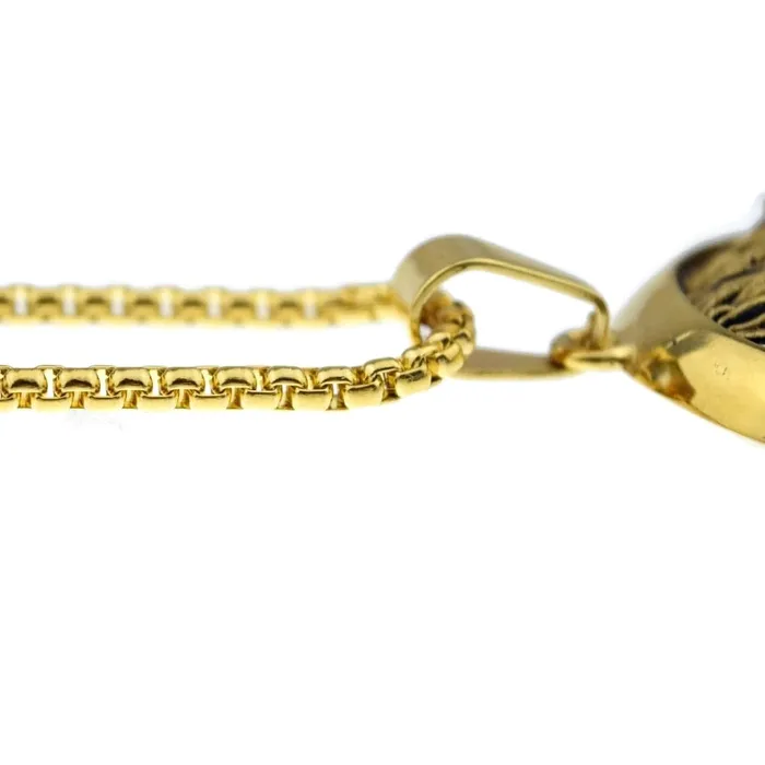 Bling Cartel Admin Necklaces Wolf Head Gold Finish over Stainless Steel 24 Box Chain Necklace Bling Cartel Admin Necklaces Wolf Head Gold Finish over Stainless Steel 24 Box Chain Necklace