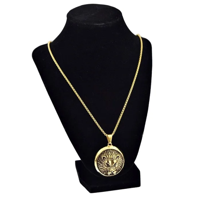 Bling Cartel Admin Necklaces Wolf Head Gold Finish over Stainless Steel 24 Box Chain Necklace Bling Cartel Admin Necklaces Wolf Head Gold Finish over Stainless Steel 24 Box Chain Necklace
