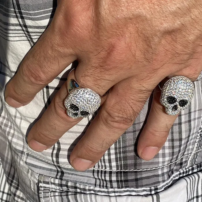 Bling Cartel Admin Rings 925 Sterling Silver Micro Pave Iced Death Skull Ring