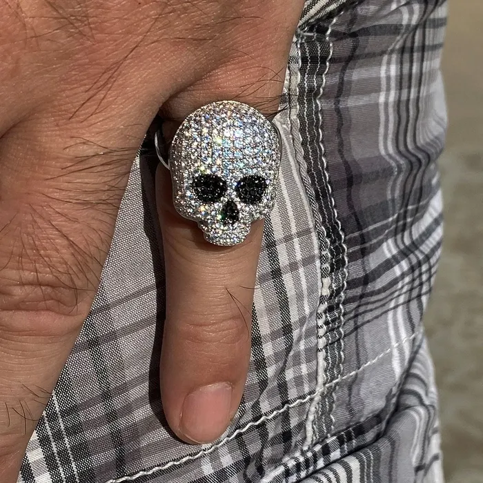 Bling Cartel Admin Rings 925 Sterling Silver Micro Pave Iced Death Skull Ring