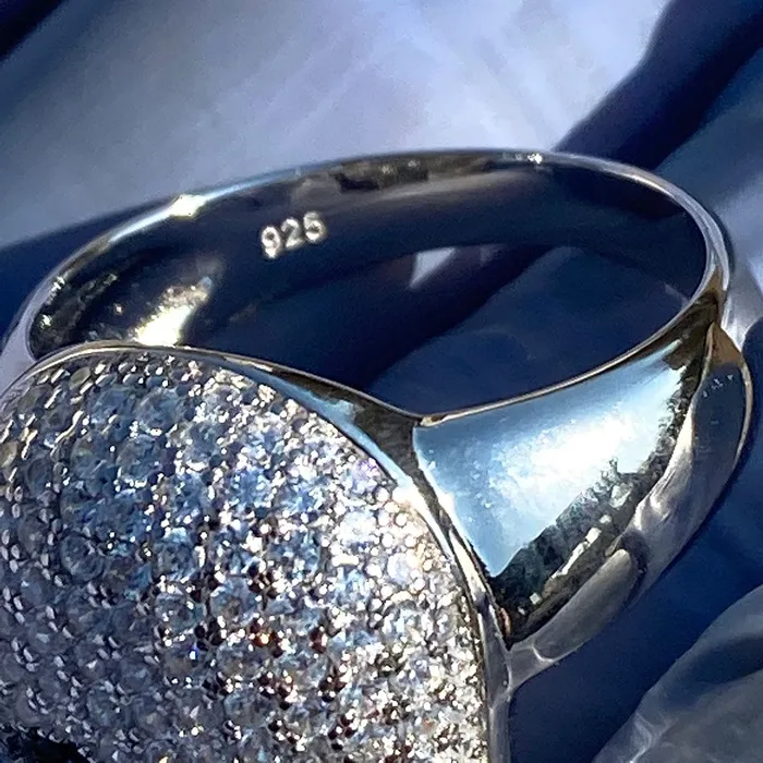 Bling Cartel Admin Rings 925 Sterling Silver Micro Pave Iced Death Skull Ring