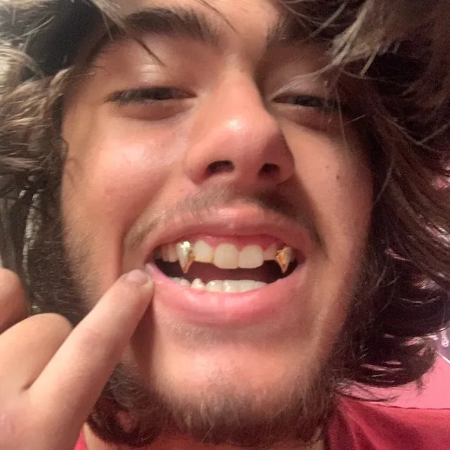 Bling Cartel Admin Rings Gold Plated over 925 Silver TwoTone Diamond Dust Custom Vampire Fangs Grillz