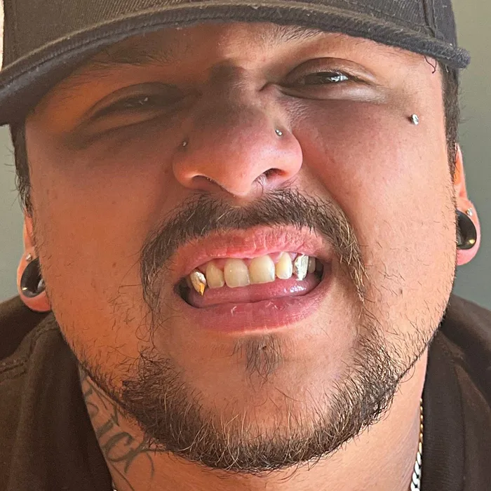 Bling Cartel Admin Rings Gold Plated over 925 Silver TwoTone Diamond Dust Custom Vampire Fangs Grillz