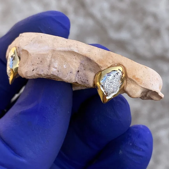 Bling Cartel Admin Rings Gold Plated over 925 Silver TwoTone Diamond Dust Custom Vampire Fangs Grillz
