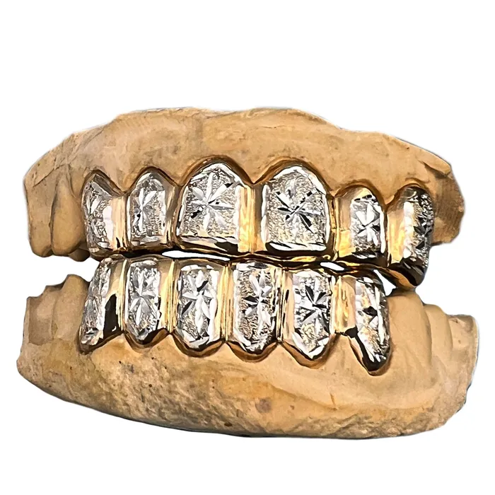 Bling Cartel Admin Rings Gold Plated over 925 Silver TwoTone Diamond Dust Starburst Custom Grillz