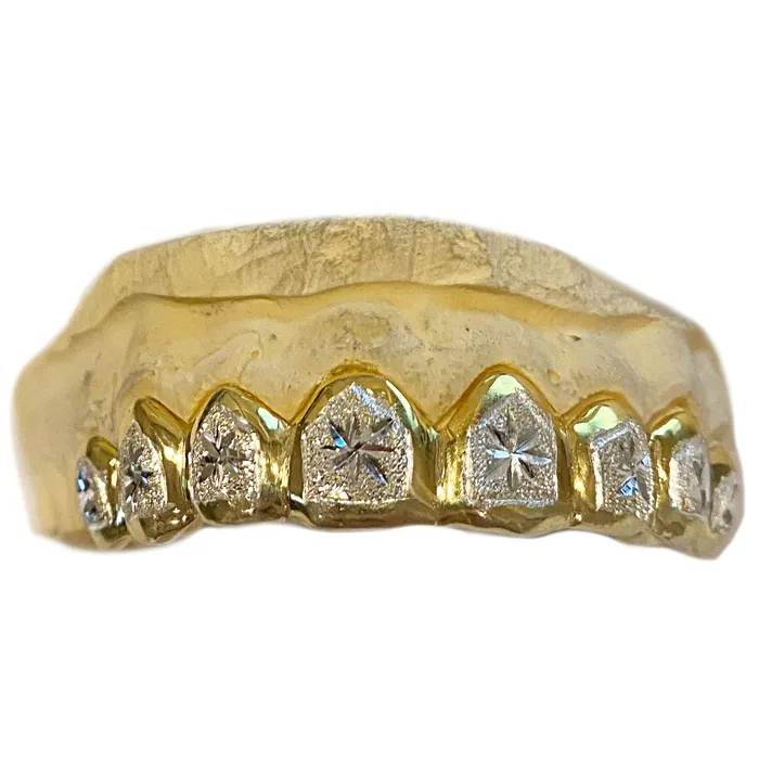 Bling Cartel Admin Rings Gold Plated over 925 Silver TwoTone Diamond Dust Starburst Custom Grillz