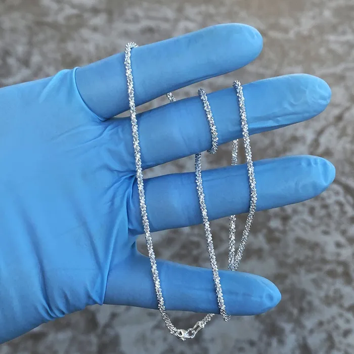 Bling Cartel Necklaces 925 Sterling Silver Sparkle DiamondCut Rope Chain Margarita Necklace 2MM Bling Cartel Necklaces 925 Sterling Silver Sparkle DiamondCut Rope Chain Margarita Necklace 2MM