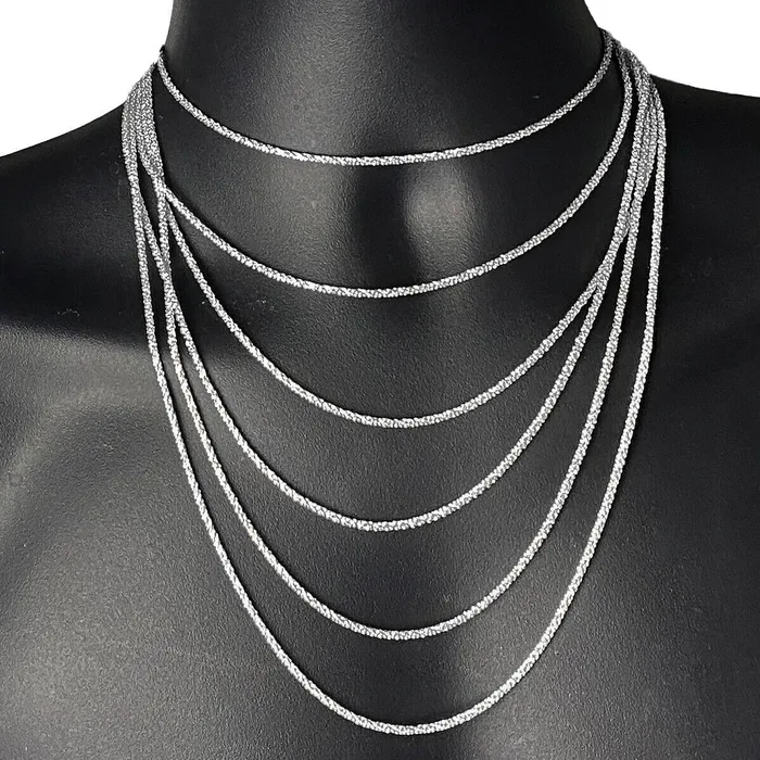 Bling Cartel Necklaces 925 Sterling Silver Sparkle DiamondCut Rope Chain Margarita Necklace 2MM Bling Cartel Necklaces 925 Sterling Silver Sparkle DiamondCut Rope Chain Margarita Necklace 2MM