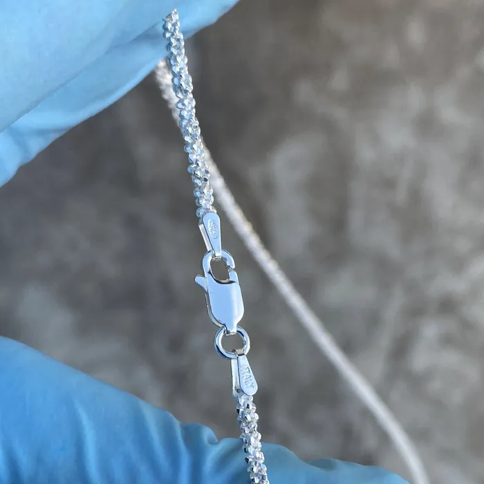 Bling Cartel Necklaces 925 Sterling Silver Sparkle DiamondCut Rope Chain Margarita Necklace 2MM Bling Cartel Necklaces 925 Sterling Silver Sparkle DiamondCut Rope Chain Margarita Necklace 2MM
