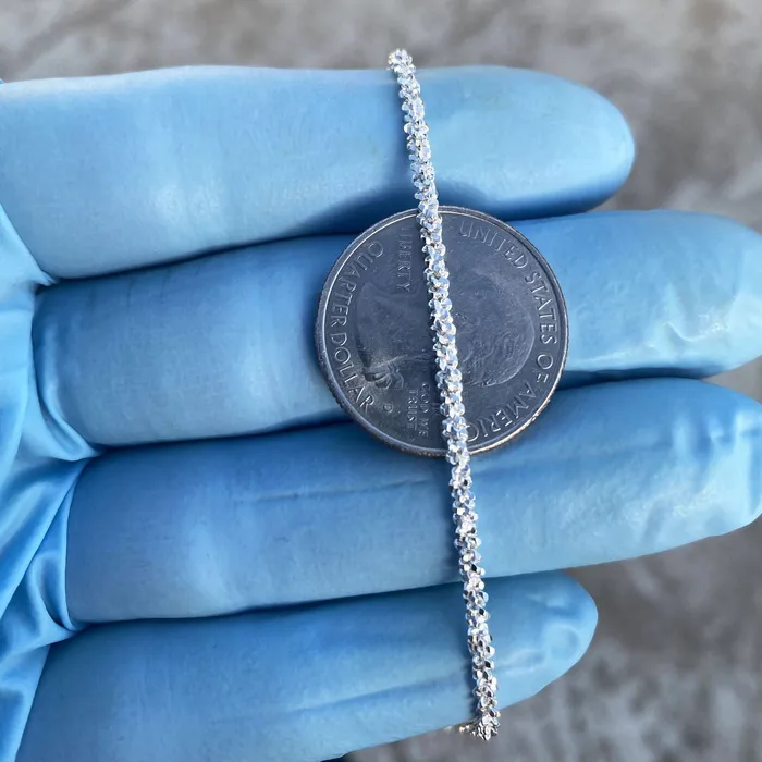 Bling Cartel Necklaces 925 Sterling Silver Sparkle DiamondCut Rope Chain Margarita Necklace 2MM Bling Cartel Necklaces 925 Sterling Silver Sparkle DiamondCut Rope Chain Margarita Necklace 2MM