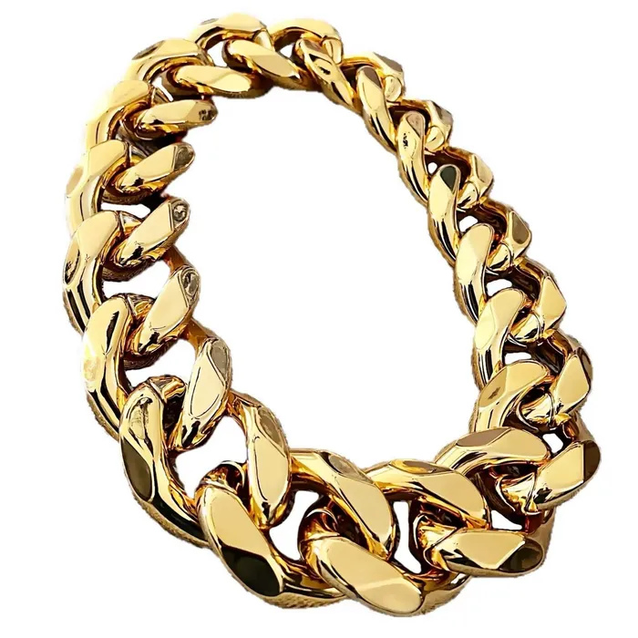 Bling Cartel Necklaces Huge Hip Hop Chain Cuban Link Chunky Plastic Necklace GoldTone 62MM Bling Cartel Necklaces Huge Hip Hop Chain Cuban Link Chunky Plastic Necklace GoldTone 62MM