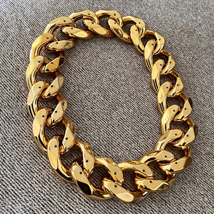 Bling Cartel Necklaces Huge Hip Hop Chain Cuban Link Chunky Plastic Necklace GoldTone 62MM Bling Cartel Necklaces Huge Hip Hop Chain Cuban Link Chunky Plastic Necklace GoldTone 62MM