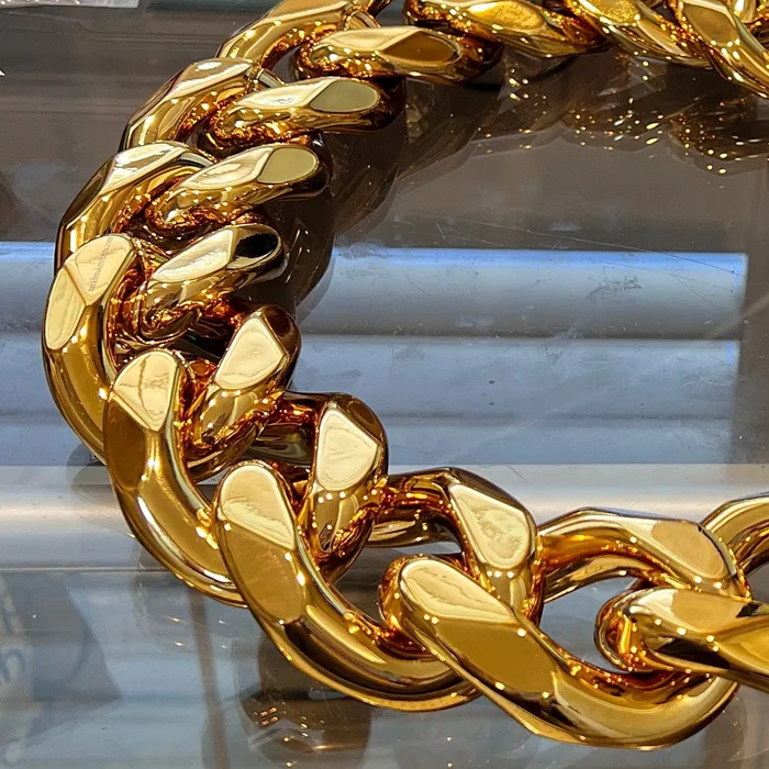 Bling Cartel Necklaces Huge Hip Hop Chain Cuban Link Chunky Plastic Necklace GoldTone 62MM Bling Cartel Necklaces Huge Hip Hop Chain Cuban Link Chunky Plastic Necklace GoldTone 62MM