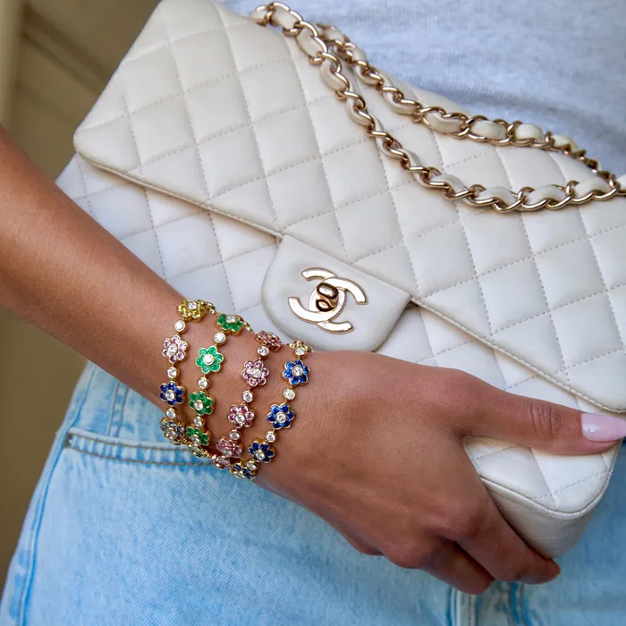 BLUE SAPPHIRE AND DIAMOND FLORA BRACELET anitako Bracelets