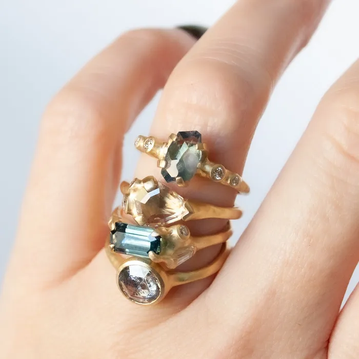 Blue Sapphire Cluster Ring Johnny Ninos Rings