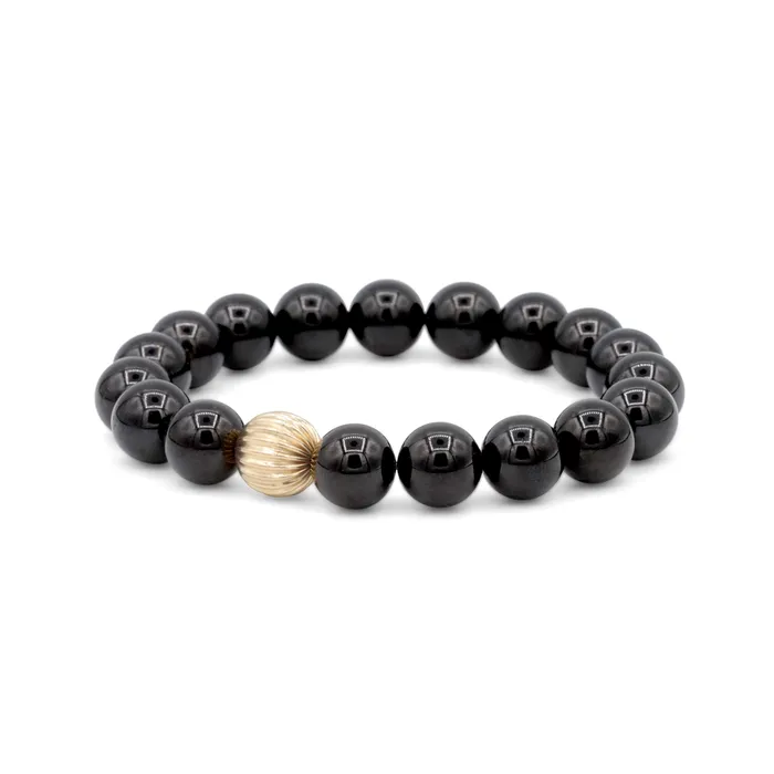 Bracelets 10mm Black Tourmaline Bracelet Earthly Abundance Jewelry