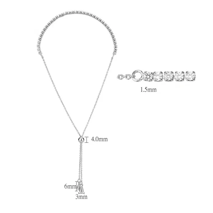 Bracelets Alamode 3W1637 Rhodium Brass Bracelet with AAA Grade CZ in Clear Bracelets Alamode 3W1637 Rhodium Brass Bracelet with AAA Grade CZ in Clear