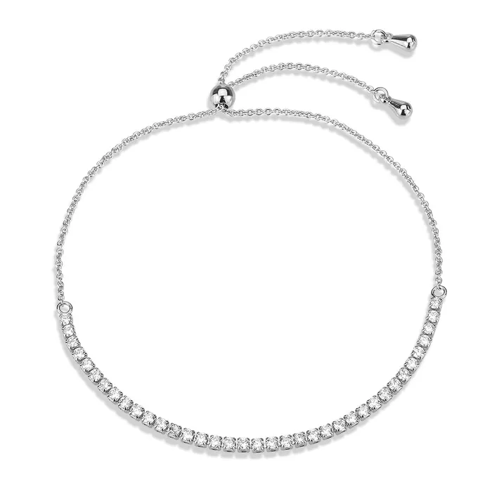 Bracelets Alamode 3W1637 Rhodium Brass Bracelet with AAA Grade CZ in Clear Bracelets Alamode 3W1637 Rhodium Brass Bracelet with AAA Grade CZ in Clear