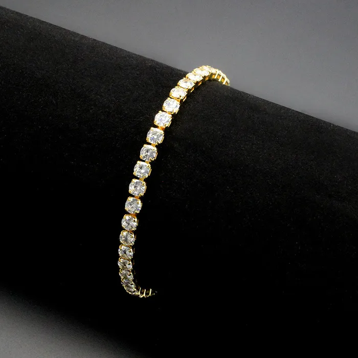Bracelets Alamode 3W1719 Gold Brass Bracelet with AAA Grade CZ in Clear Bracelets Alamode 3W1719 Gold Brass Bracelet with AAA Grade CZ in Clear