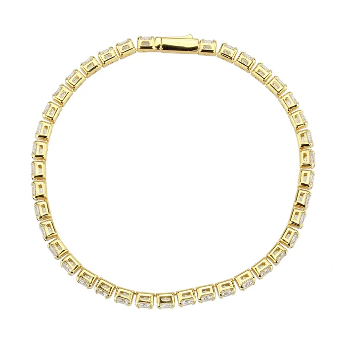Bracelets Alamode 3W1719 Gold Brass Bracelet with AAA Grade CZ in Clear Bracelets Alamode 3W1719 Gold Brass Bracelet with AAA Grade CZ in Clear