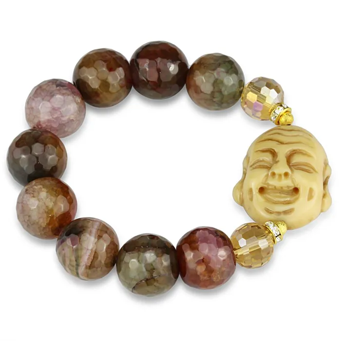 Bracelets Alamode LO3786 Gold White Metal Bracelet with Synthetic Onyx in Multi Color Bracelets Alamode LO3786 Gold White Metal Bracelet with Synthetic Onyx in Multi Color