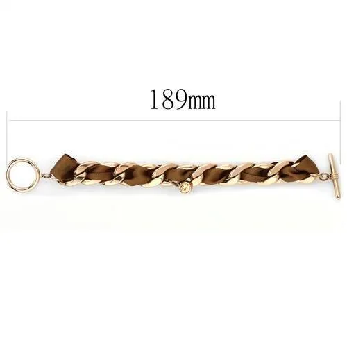 Bracelets Alamode TK3066 IP Rose GoldIon Plating Stainless Steel Bracelet with Top Grade Crystal in Light Peach