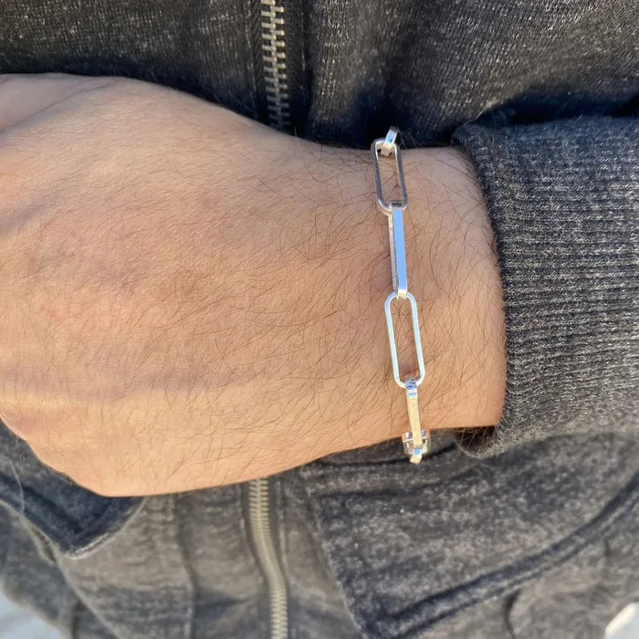 Bracelets Bling Cartel Real Solid 925 Sterling Silver Paperclip Bracelet Italy Paper Clip 8 Inch 65MM Bracelets Bling Cartel Real Solid 925 Sterling Silver Paperclip Bracelet Italy Paper Clip 8 Inch 65MM