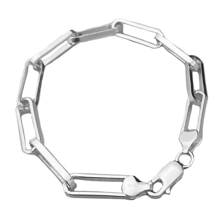 Bracelets Bling Cartel Real Solid 925 Sterling Silver Paperclip Bracelet Italy Paper Clip 8 Inch 65MM Bracelets Bling Cartel Real Solid 925 Sterling Silver Paperclip Bracelet Italy Paper Clip 8 Inch 65MM