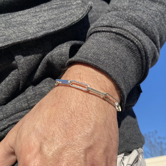 Bracelets Bling Cartel Real Solid 925 Sterling Silver Paperclip Bracelet Italy Paper Clip 8 Inch 65MM Bracelets Bling Cartel Real Solid 925 Sterling Silver Paperclip Bracelet Italy Paper Clip 8 Inch 65MM