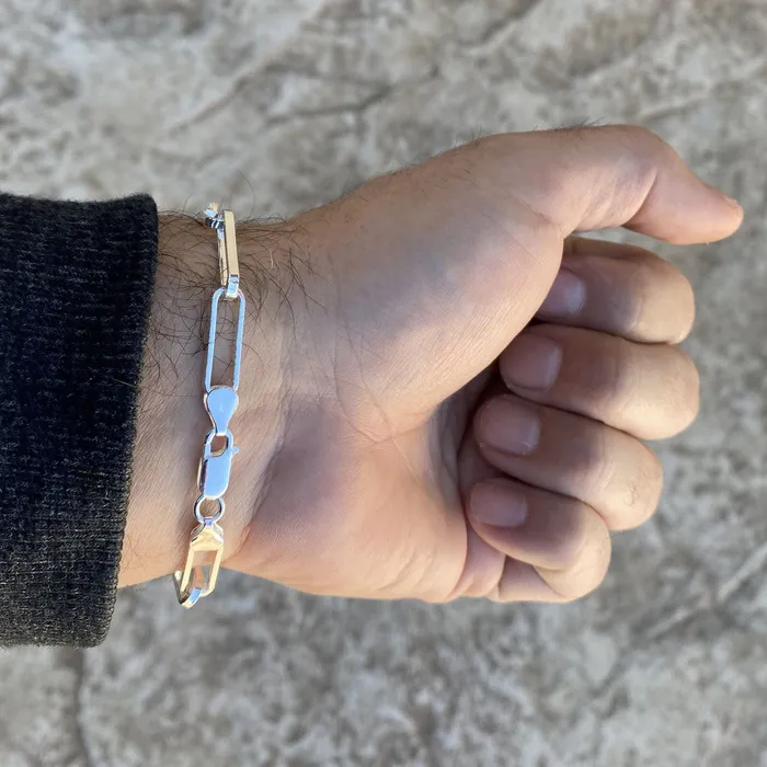 Bracelets Bling Cartel Real Solid 925 Sterling Silver Paperclip Bracelet Italy Paper Clip 8 Inch 65MM Bracelets Bling Cartel Real Solid 925 Sterling Silver Paperclip Bracelet Italy Paper Clip 8 Inch 65MM
