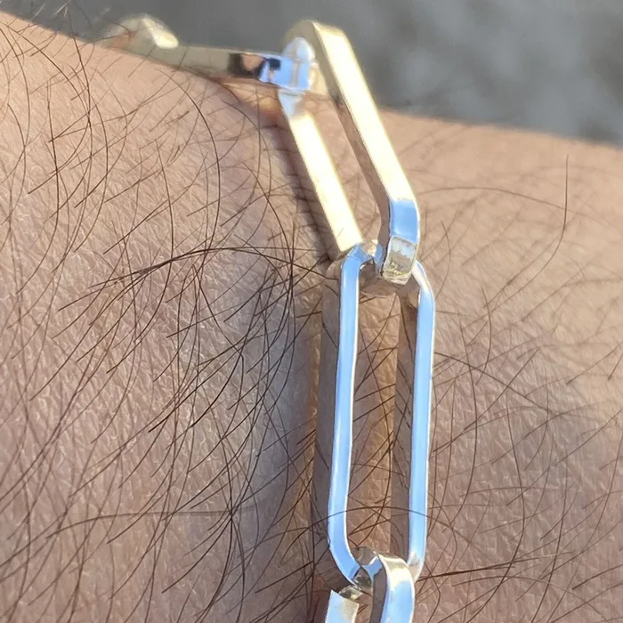 Bracelets Bling Cartel Real Solid 925 Sterling Silver Paperclip Bracelet Italy Paper Clip 8 Inch 65MM Bracelets Bling Cartel Real Solid 925 Sterling Silver Paperclip Bracelet Italy Paper Clip 8 Inch 65MM