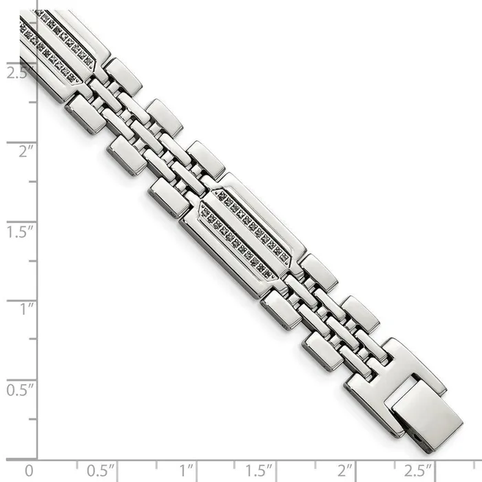 Bracelets Chisel Stainless Steel Polished wDiamonds Fancy 875in Bracelet Bracelets Chisel Stainless Steel Polished wDiamonds Fancy 875in Bracelet