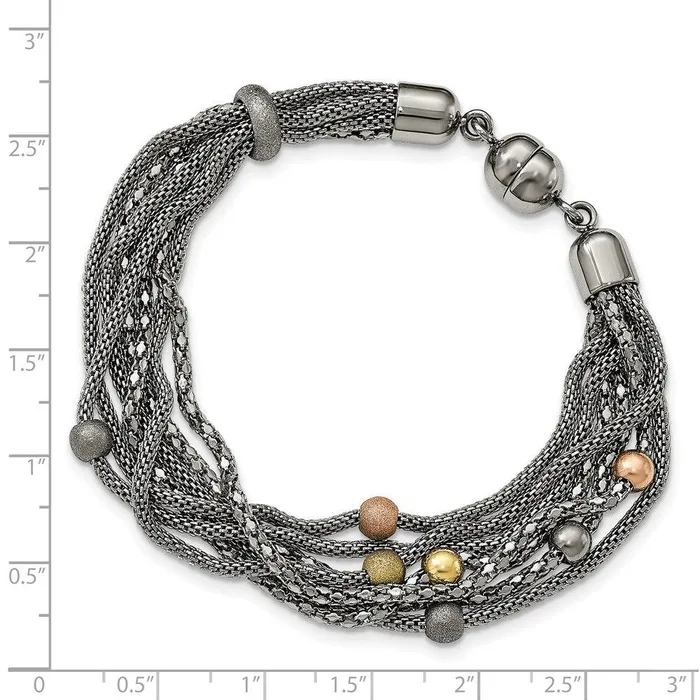 Bracelets Chisel Stainless Steel Rose and Yellow IPplated Mesh Bracelet Bracelets Chisel Stainless Steel Rose and Yellow IPplated Mesh Bracelet